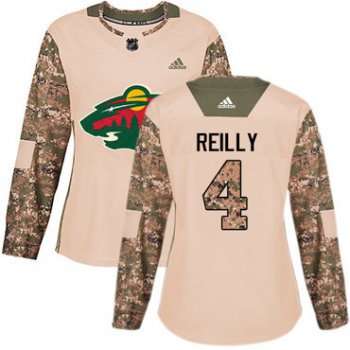 Adidas Minnesota Wild #4 Mike Reilly Camo Authentic 2017 Veterans Day Women's Stitched NHL Jersey