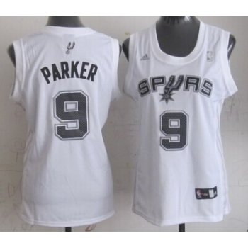 San Antonio Spurs #9 Tony Parker White Womens Jersey