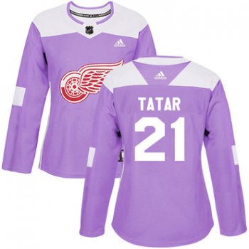 Adidas Detroit Red Wings #21 Tomas Tatar Purple Authentic Fights Cancer Women's Stitched NHL Jersey