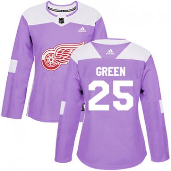 Adidas Detroit Red Wings #25 Mike Green Purple Authentic Fights Cancer Women's Stitched NHL Jersey