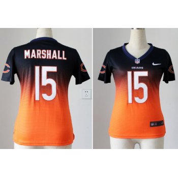 Nike Chicago Bears #15 Brandon Marshall Blue/Orange Fadeaway Womens Jersey