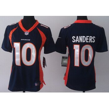 Nike Denver Broncos #10 Emmanuel Sanders 2013 Blue Game Womens Jersey