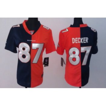 Nike Denver Broncos #87 Eric Decker Blue/Orange Two Tone Womens Jersey
