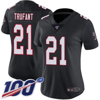 Nike Falcons #21 Desmond Trufant Black Alternate Women's Stitched NFL 100th Season Vapor Limited Jersey
