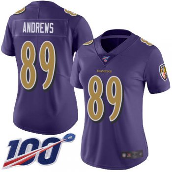 Nike Ravens #89 Mark Andrews Purple Women's Stitched NFL Limited Rush 100th Season Jersey