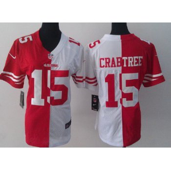 Nike San Francisco 49ers #15 Michael Crabtree Red/White Two Tone Womens Jersey