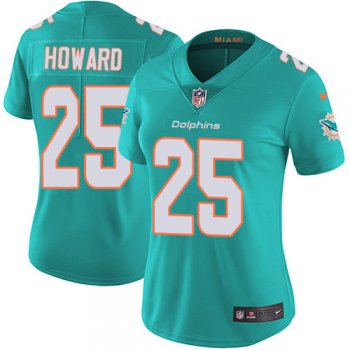 Dolphins #25 Xavien Howard Aqua Green Team Color Women's Stitched Football Vapor Untouchable Limited Jersey
