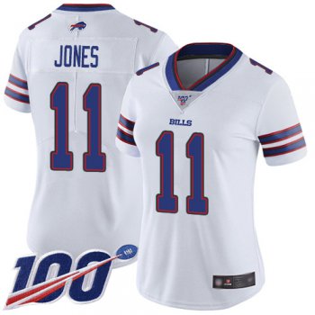 Nike Bills #11 Zay Jones White Women's Stitched NFL 100th Season Vapor Limited Jersey