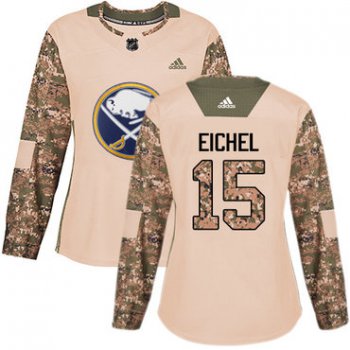 Adidas Buffalo Sabres #15 Jack Eichel Camo Authentic 2017 Veterans Day Women's Stitched NHL Jersey