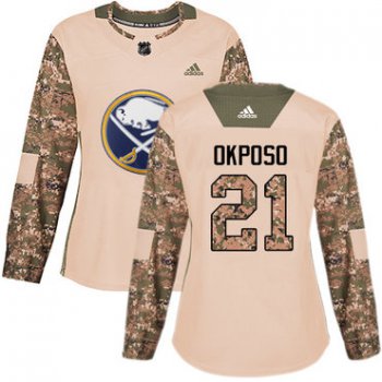 Adidas Buffalo Sabres #21 Kyle Okposo Camo Authentic 2017 Veterans Day Women's Stitched NHL Jersey