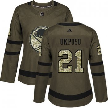Adidas Buffalo Sabres #21 Kyle Okposo Green Salute to Service Women's Stitched NHL Jersey