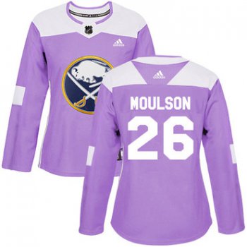 Adidas Buffalo Sabres #26 Matt Moulson Purple Authentic Fights Cancer Women's Stitched NHL Jersey