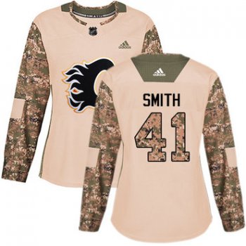 Adidas Calgary Flames #41 Mike Smith Camo Authentic 2017 Veterans Day Women's Stitched NHL Jersey