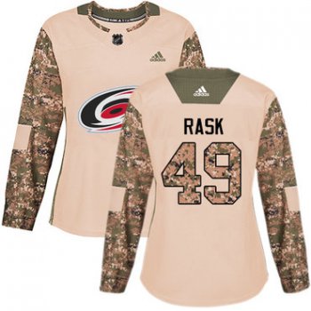 Adidas Carolina Hurricanes #49 Victor Rask Camo Authentic 2017 Veterans Day Women's Stitched NHL Jersey