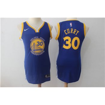 Nike Golden State Warriors #30 Stephen Curry Blue Women Swingman Jersey
