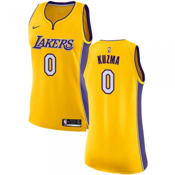 Nike Los Angeles Lakers #0 Kyle Kuzma Gold Women's NBA Swingman Icon Edition Jersey