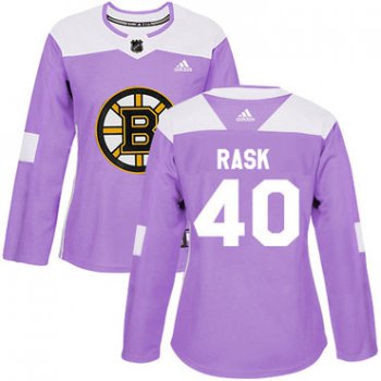 Adidas Boston Bruins #40 Tuukka Rask Purple Authentic Fights Cancer Women's Stitched NHL Jersey