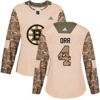 Adidas Boston Bruins #4 Bobby Orr Camo Authentic 2017 Veterans Day Women's Stitched NHL Jersey
