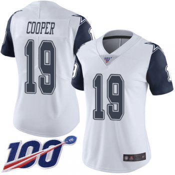 Nike Cowboys #19 Amari Cooper White Women's Stitched NFL Limited Rush 100th Season Jersey