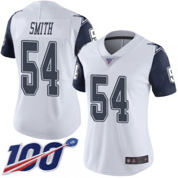 Nike Cowboys #54 Jaylon Smith White Women's Stitched NFL Limited Rush 100th Season Jersey