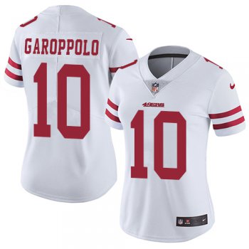 49ers #10 Jimmy Garoppolo White Women's Stitched Football Vapor Untouchable Limited Jersey