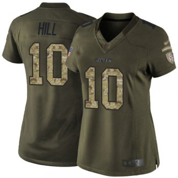 Chiefs #10 Tyreek Hill Green Women's Stitched Football Limited 2015 Salute to Service Jersey