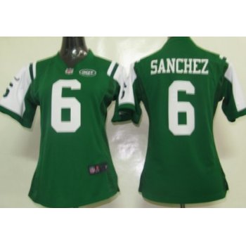 Nike New York Jets #6 Mark Sanchez Green Game Womens Jersey