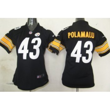 Nike Pittsburgh Steelers #43 Troy Polamalu Black Game Womens Jersey