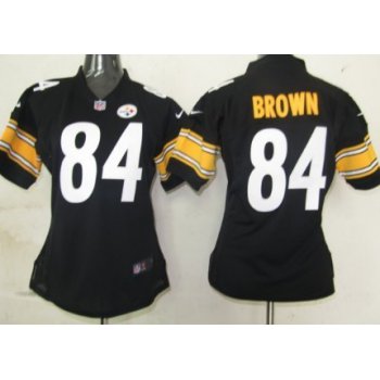 Nike Pittsburgh Steelers #84 Antonio Brown Black Game Womens Jersey