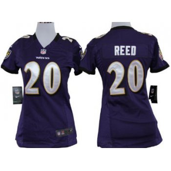 Nike Baltimore Ravens #20 Ed Reed Purple Game Womens Jersey