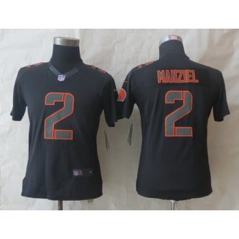 Nike Cleveland Browns #2 Johnny Manziel Black Impact Limited Womens Jersey
