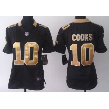 Nike New Orleans Saints #10 Brandin Cooks Black Game Womens Jersey