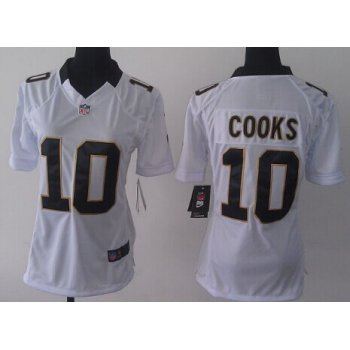 Nike New Orleans Saints #10 Brandin Cooks White Limited Womens Jersey