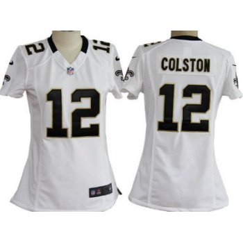 Nike New Orleans Saints #12 Marques Colston White Game Womens Jersey