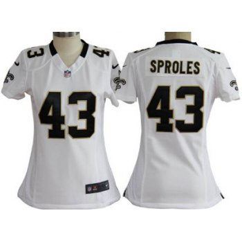Nike New Orleans Saints #43 Darren Sproles White Game Womens Jersey