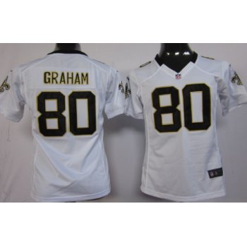 Nike New Orleans Saints #80 Jimmy Graham White Game Womens Jersey