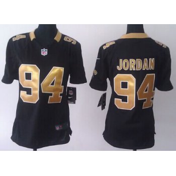 Nike New Orleans Saints #94 Cameron Jordan Black Game Womens Jersey