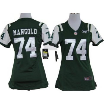 Nike New York Jets #74 Nick Mangold Green Game Womens Jersey