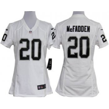 Nike Oakland Raiders #20 Darren Mcfadden White Game Womens Jersey