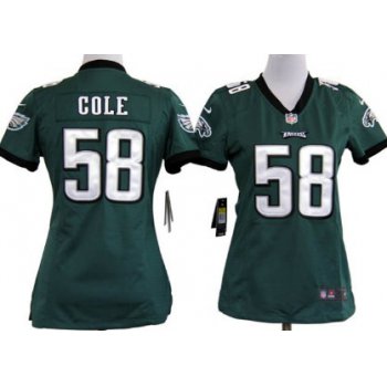 Nike Philadelphia Eagles #58 Trent Cole Dark Green Game Womens Jersey