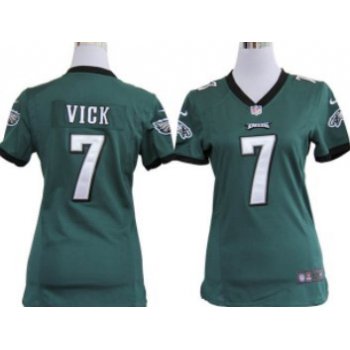 Nike Philadelphia Eagles #7 Michael Vick Dark Green Game Womens Jersey
