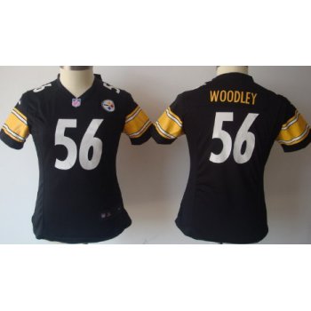 Nike Pittsburgh Steelers #56 Lamarr Woodley Black Game Womens Jersey