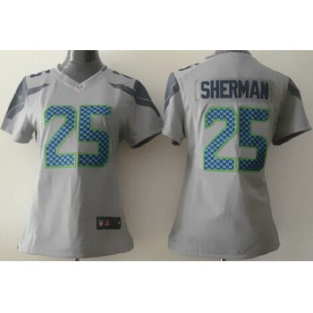 Nike Seattle Seahawks #25 Richard Sherman Gray Game Womens Jersey