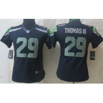 Nike Seattle Seahawks #29 Earl Thomas III Navy Blue Limited Womens Jersey