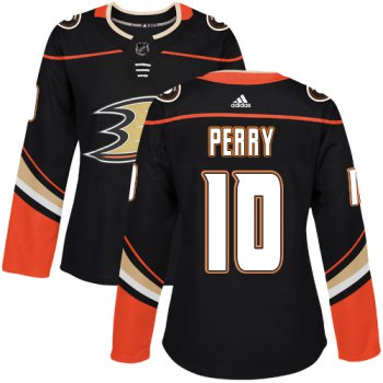 Adidas Anaheim Ducks #10 Corey Perry Black Home Authentic Women's Stitched NHL Jersey