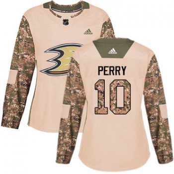 Adidas Anaheim Ducks #10 Corey Perry Camo Authentic 2017 Veterans Day Women's Stitched NHL Jersey