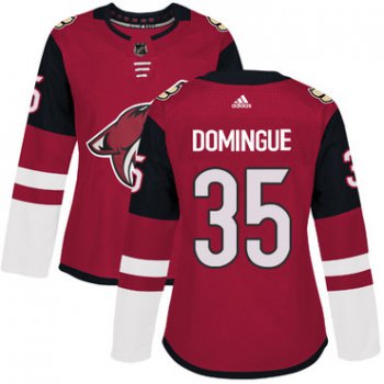 Adidas Arizona Coyotes #35 Louis Domingue Maroon Home Authentic Women's Stitched NHL Jersey