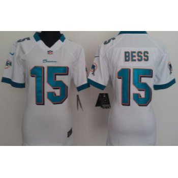 Nike Miami Dolphins #15 Davone Bess White Game Womens Jersey