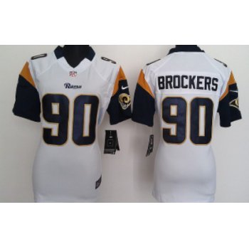 Nike St. Louis Rams #90 Michael Brockers White Game Womens Jersey