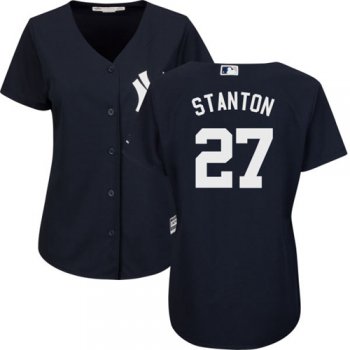 Women's New York Yankees #27 Giancarlo Stanton Navy Blue Alternate Stitched MLB Jersey